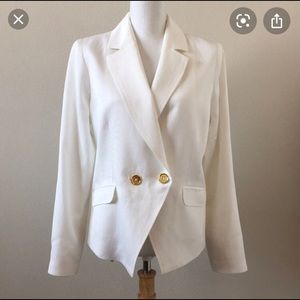 Chico’s Clean Blazer White Alabaster 12/14 Large